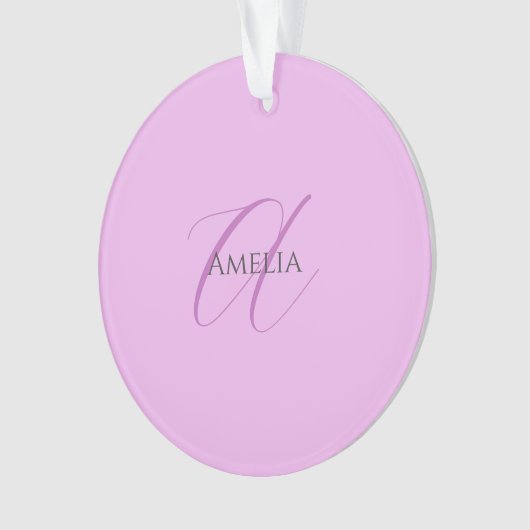 Name Monogram Initial Letter Orchid & Lilac Ornament (Vorderseite)