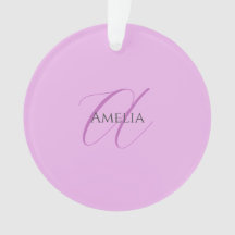 Name Monogram Initial Letter Orchid & Lilac
