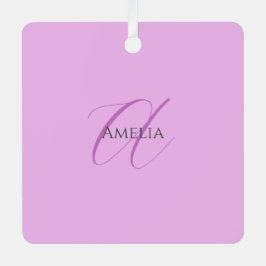 Name Monogram Initial Letter Orchid & Lilac Ornament Aus Metall