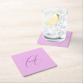 Name Monogram Initial Letter Orchid & Lilac Rechteckiger Pappuntersetzer (Vor Ort)
