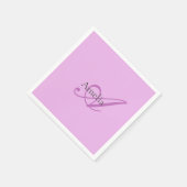 Name Monogram Initial Letter Orchid & Lilac Serviette (Ecke)