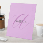 Name Monogram Initial Letter Orchid & Lilac Sockelschild (In Situ)