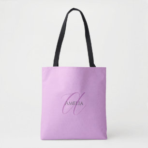 Name Monogram Initial Letter Orchid & Lilac Tasche