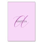 Name Monogram Initial Letter Orchid & Lilac Tischnummer (Rückseite)