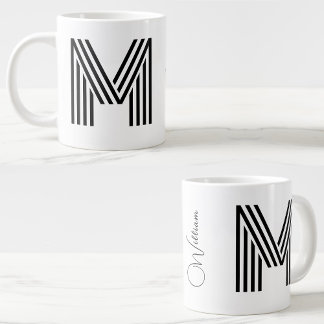 Name & Monogram JumboCup | personalisiert Jumbo-Tasse