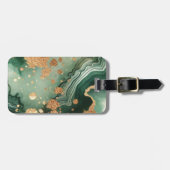 Name Monogram Modern Gold & Green Geode | Gepäckanhänger (Vorderseite horizontal)