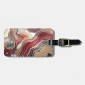 Name Monogram Modern Gold & Maroon Geode | Gepäckanhänger (Vorderseite horizontal)