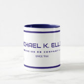 Name & Monogram Moderne Blue Coffee Tasse (Zentrum)