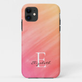 Name Monogram Orange Case-Mate iPhone Case (Rückseite)