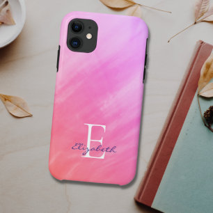 Name Monogram Pink Case-Mate iPhone Hülle