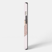 Name Monogram Pink Slots iPhone Hülle (Linke Seite)