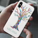 Name Monogram Rainbow Tree Case-Mate iPhone Hülle<br><div class="desc">Dieses stilvolle und einzigartige Handy-Gehäuse ist mit einem Baum in Regenbogenfarben dekoriert. Personalisieren Sie es,  indem Sie den Namen ändern oder es zu einem Monogramm machen. Original Mosaic © Michele Davies</div>