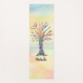 Name Monogram Rainbow Tree Yogamatte (Vorderseite)
