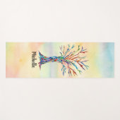 Name Monogram Rainbow Tree Yogamatte (Vorderseite (Horizontal))