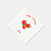 Name Monogram Red Fresh Natural Erdbeeren Serviette (Ecke)