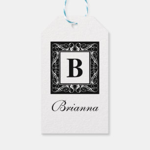 Name Monogram Regal Style Gift Tags Geschenkanhänger