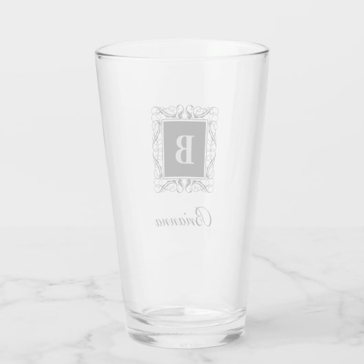Name Monogram Regal Style Glass (Version 2) Glas (Rückseite)