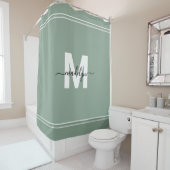 Name Monogram Sage Green Duschvorhang (Beispiel)