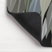 Name Monogram Salbei beige graue schwarze Blätter Mousepad (Ecke)