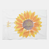 Name Monogram Sonnenblume Geschirrtuch (Horizontal)