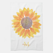 Name Monogram Sonnenblume Geschirrtuch (Vertikal)