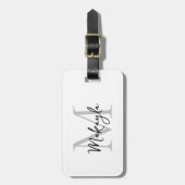 Name Monogram Stylish Script  Gepäckanhänger (Vorderseite vertikal)