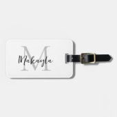Name Monogram Stylish Script  Gepäckanhänger (Vorderseite horizontal)