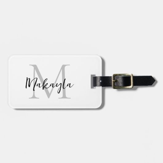 Name Monogram Stylish Script Gepäckanhänger (Vorderseite horizontal)