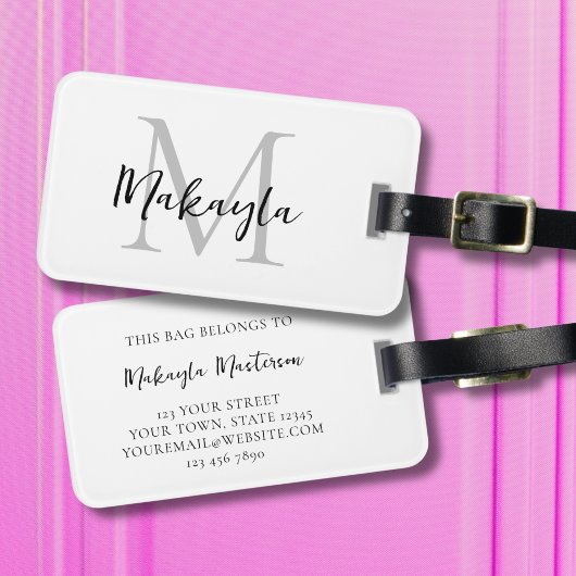 Name Monogram Stylish Script  Gepäckanhänger