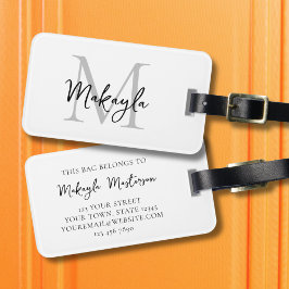 Name Monogram Stylish Script Gepäckanhänger