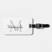 Name Monogram Stylish Script  Gepäckanhänger (Vorderseite horizontal)
