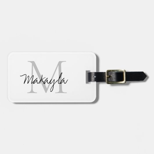 Name Monogram Stylish Script Gepäckanhänger (Vorderseite horizontal)