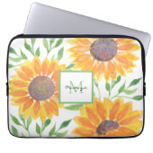 Name Monogram Sunflores Laptopschutzhülle (Vorderseite)