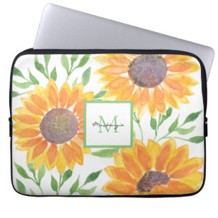 Name Monogram Sunflores Laptopschutzhülle