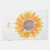 Name Monogram Sunflower Geschirrtuch (Horizontal)