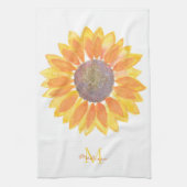 Name Monogram Sunflower Geschirrtuch (Vertikal)