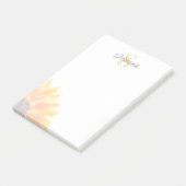 Name Monogram Sunflower Post-it Klebezettel (angewinkelt)