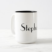 Name Monogram Template Schwarz & Weiß Cooles Gesch Zweifarbige Tasse (Vorderseite Links)