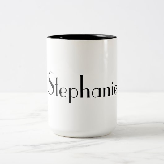 Name Monogram Template Schwarz & Weiß Cooles Gesch Zweifarbige Tasse (Mittel)