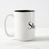 Name Monogram Template Schwarz & Weiß Cooles Gesch Zweifarbige Tasse (Links)