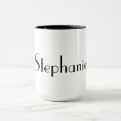 Name Monogram Template Schwarz-weißes Cooles Gesch Tasse (Zentrum)