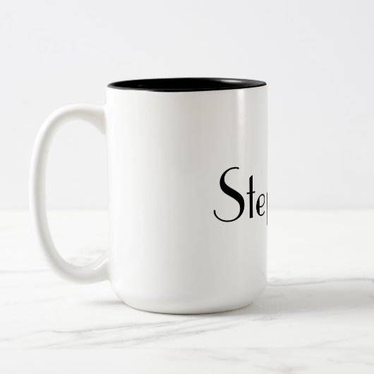 Name Monogram Template Schwarz-weißes Cooles Gesch Zweifarbige Tasse (Links)