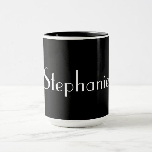 Name Monogram Template Schwarz-weißes Niedliches G Tasse (Zentrum)