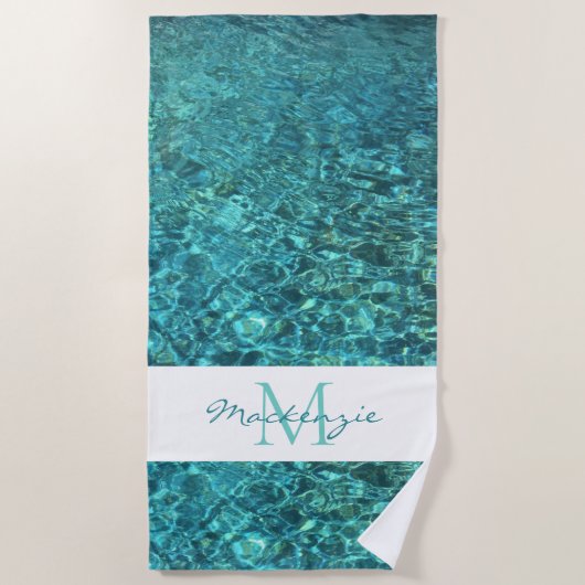 Name Monogram Water Beach Handtuch (Vorderseite)
