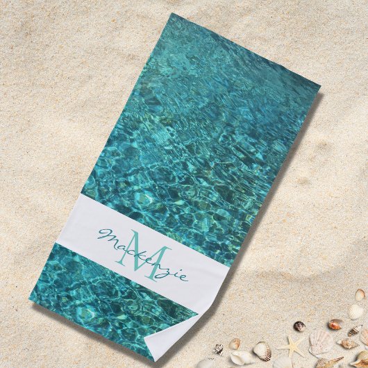 Name Monogram Water Beach Handtuch