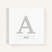 Name Monogram White Kristall A Minimalistisch Notizblock (Vorderseite)