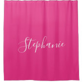Name Monogram White Pink Custom Girl Colorful Duschvorhang (Vorderseite)
