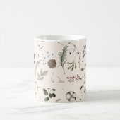 Name Monogram Winter Wildblume Muster Kaffeetasse (Mittel)