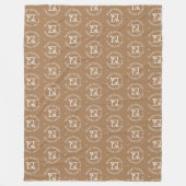 Name Monogramm auf Light Brown gestempelt Fleecedecke (Vorderseite)