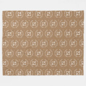 Name Monogramm auf Light Brown gestempelt Fleecedecke (Vorderseite (Horizontal))